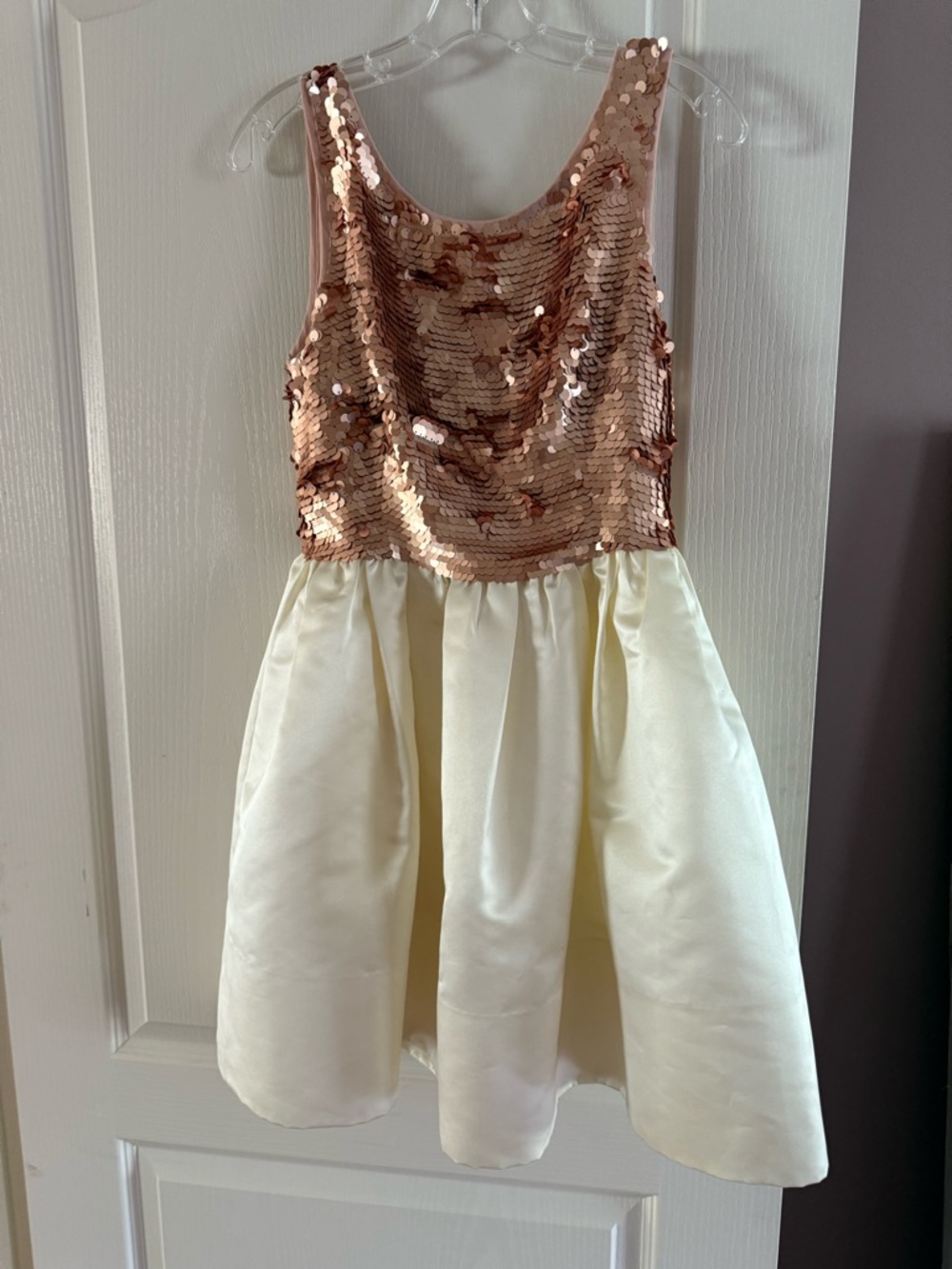 Anthropologie x Paper Crown Sequin Rose Gold Dress. - Size Small